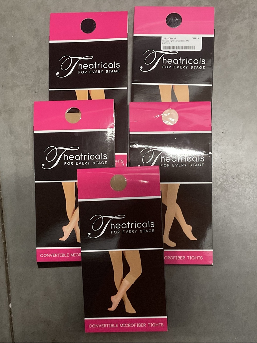 DANCE: Theatricals Convertible Microfiber Tights - Pink/Black Packaging
